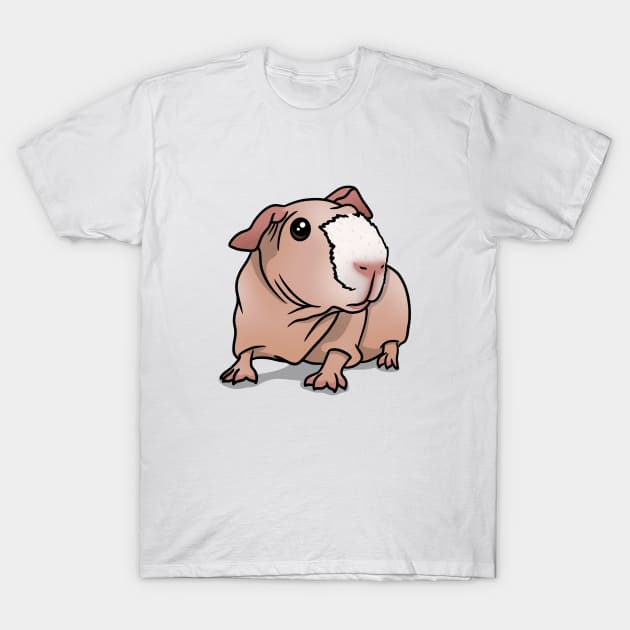 Skinny Pig Pink/White T-Shirt by Kats_guineapigs